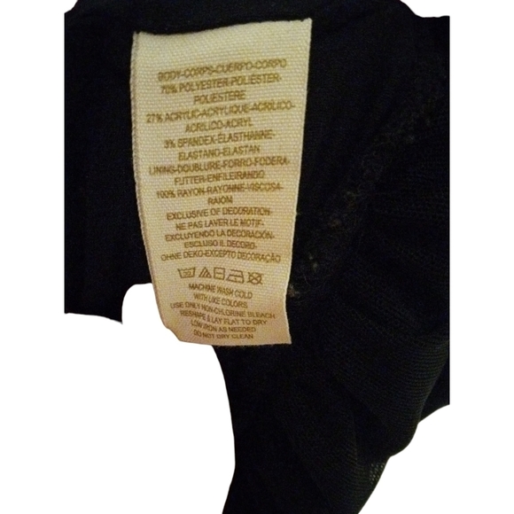 Free People Cozy Day Knit Black Flounce Cap Slve. Ruffle Hem BoHo Mini Dress  S - Picture 8 of 13